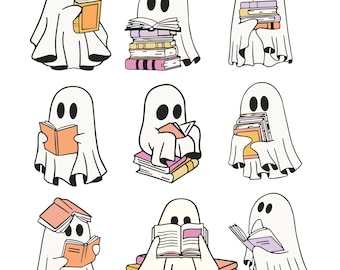 Book Lover Halloween PNG, Cute Ghost Book Png, Ghost PNG, Librarian Spooky, Spooky book Season Png, Spooky Book Halloween Svg
