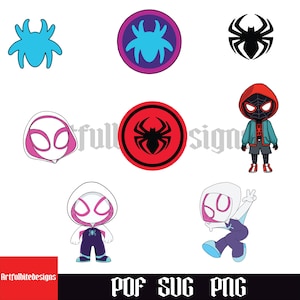 Clipart, Spidey und seine tollen Freunde, Geisterspinne, Spinne Gwen, Spidey, Superheld, Digitaler Download, PNG, SVG, Cricut, Silhouette