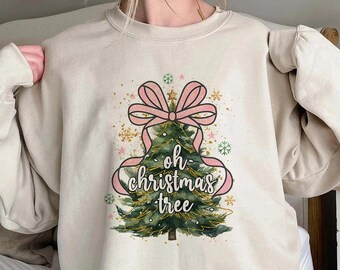 Oh Come Let Us Adore Him Png, Jesus Christmas PNG, Coquette Christmas Tree Png, Hand Drawn, Christian Christmas Png, Sublimation Download