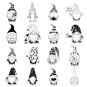 Christmas Gnome Bundle svg, Christmas Doodle, Gnomes Merry Christmas svg, Gnomies svg Cut File for cricut, Christmas cartoon,  Gnome cartoon