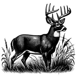 Whitetail Buck Svg, Whitetail Deer SVG, Big Buck Digital Download, Deer Hunting, Hunting SVG, Buck SVG, Silhouette Hunting Design png jpg