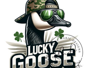 Lucky Goose PNG, Goose St Patricks Day PNG, St Patricks Shirt Design PNG, St Patricks Sublimation, Kids St Patricks png, Goose Hunting Png