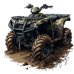 Camouflage Four Wheeler PNG, 4 Wheeler Sublimation design, ATV Sublimation png, Offroad Sublimation png, 4-Wheeler png, Camo Four Wheeler