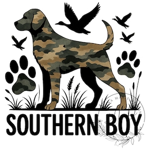 Duck Hunting PNG, Southern Boy PNG, Hunting Dog PNG, Sublimation Design,  T Shirt Design, Digital Download, Camouflage Png, Dtf, Pod, Dtg