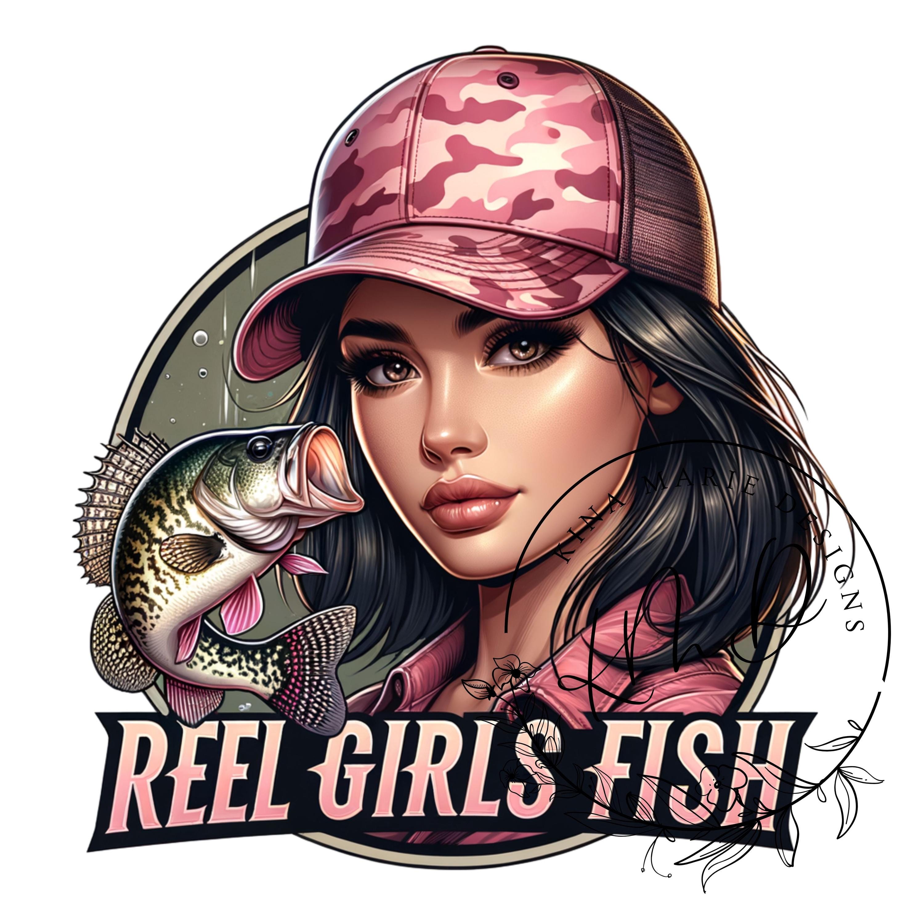 a girl adrift finest fishing reel Reel Girls Fish Design PNG, JPG, Fishing T-Shirt Gift, Country Girl Design, Tshirt Design, Pod Design, Digital DOWNLOAD, Girlie Fishing