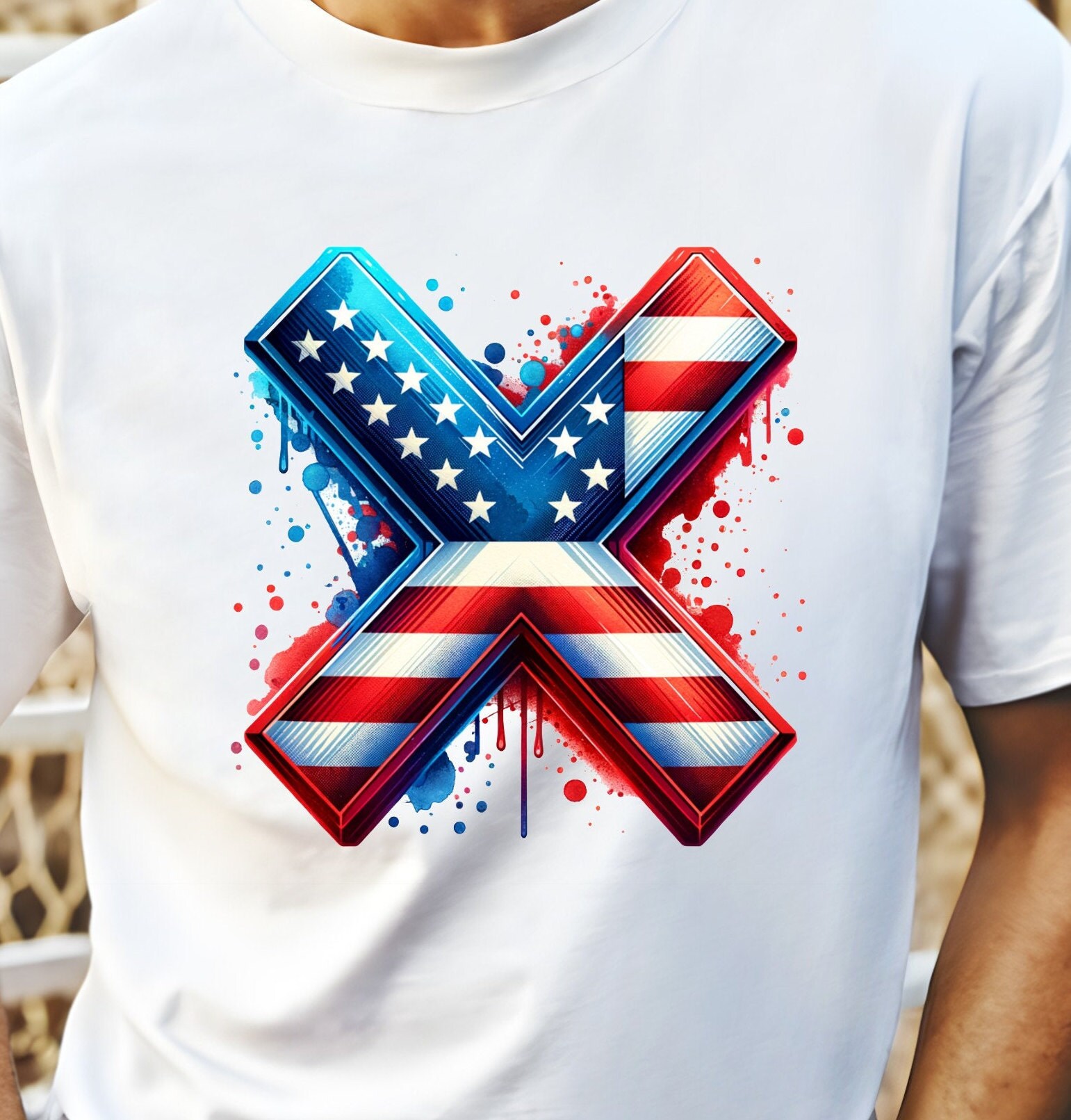 アメリカ国旗 X GenX 世代 - T シャツ、タンブラー用のアメリカ国旗