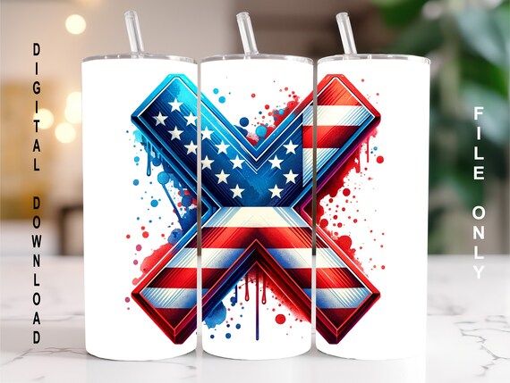 アメリカ国旗 X GenX 世代 - T シャツ、タンブラー用のアメリカ国旗 アメリカ国旗 X GenX 世代 - T シャツ、タンブラー用のアメリカ国旗