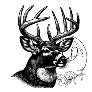 Deer Head Drawing Svg, Whitetail Deer SVG, Big Buck Digital Download, Deer Hunting, Hunting SVG, Buck SVG, Deer Season, Hunting Design png