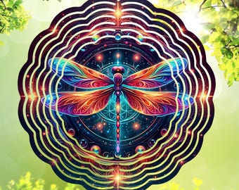 Celestial Dragonfly Wind Spinner PNG, Wind Chimes Design, Wind Spinner Designs, DIGITAL DOWNLOAD, Sublimation, Jpg