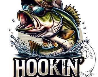 Hookin Ain't Easy PNG, pesca de lubina PNG, divertida sublimación de pesca sarcástica, descarga instantánea, descarga DIGITAL, archivo Pod, camiseta