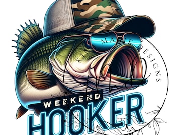 Gorra de camuflaje para fin de semana, prostituta, PNG, pez colorido, pesca, divertido, sarcástico, verano, sublimación, descarga instantánea, descarga DIGITAL, archivo POD, camiseta