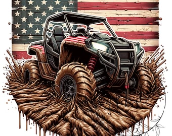 American Flag ATV Side By Side PNG, Patriotic 4 Wheeler design, ATV Sublimation png, Offroad Sublimation png, 4-Wheeler png, Four Wheeler
