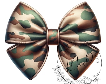 Camo Coquette Bow, Old School Camo Bow Hunting Shirt Design Transparent Background Download Print File Shot Caller JPG