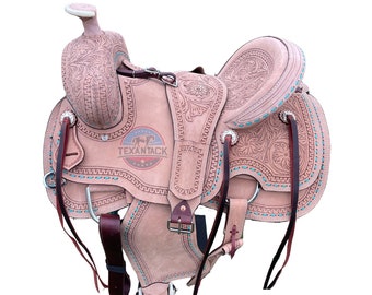 Western Ranch Saddle: Adult Horse Saddle with Free Girth