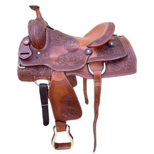Premium Ranch Cutter Saddle | Hand Tooled Leather | 14&quot;-17&quot; Seat | FQHB 7&quot; Gullet | Oily & Non-Oily Finish | Western Horse Saddle