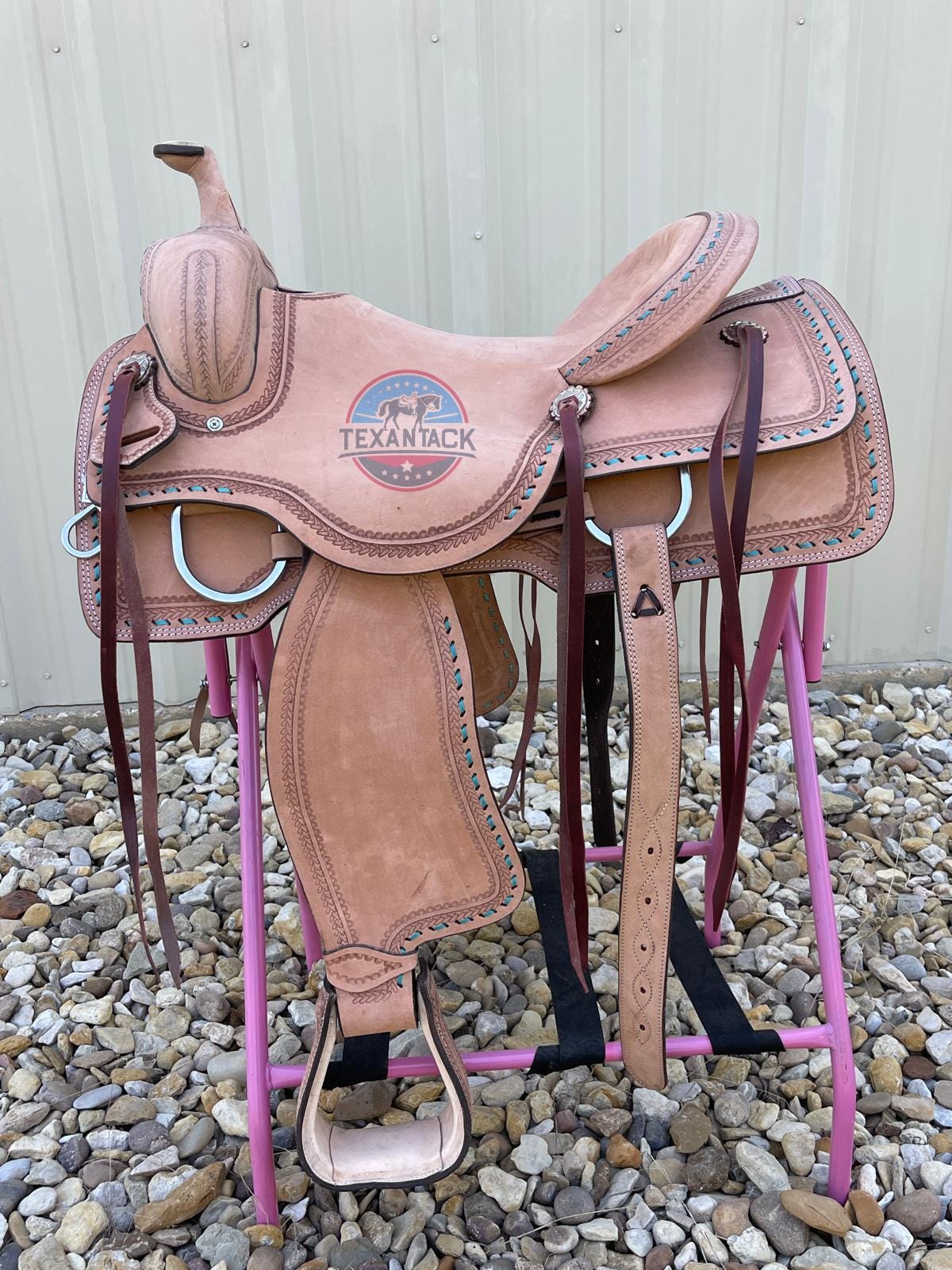 Selle De Ranch En Cuir Marron Sculptée à La Main - Tailles 15, 16, 17 Pouces - Neuf