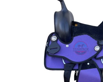 Selle Western Horse Tack synthétique violette toutes tailles - 10 - 18,5