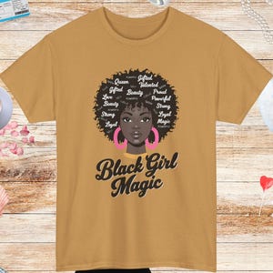 Women&#39;s Black History Shirt, Black History Shirts, Afro American Tee, Unisex Cotton Tee, Diversity Tee, Black magic girl , Black power shirt