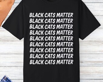 Schwarzes Katzen T-Shirt, Schwarzes Katzen-T-Shirt, Geschenk für schwarze Katzenliebhaber, Katzenshirt, Kätzchenliebhaber, Haustierliebhaber Shirt, Katzenpolitik Shirt, Papa Katzengeschenk