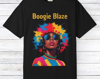 Koszulka Afro Pop Black Women Watercolor Graphic Shirt, koszulka unisex z barwionym materiałem, koszulka Juneteenth, aktywizm na rzecz historii czarnoskórych, Afroamerykanin, boogie