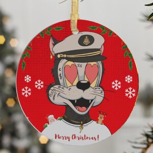 Cat Toon Ornaments - Christmas Tree Decor, Cute Cat Ornament, Holiday Decor, Christmas Gift, Cat Lover Gift, Merry xmas ornaments feline