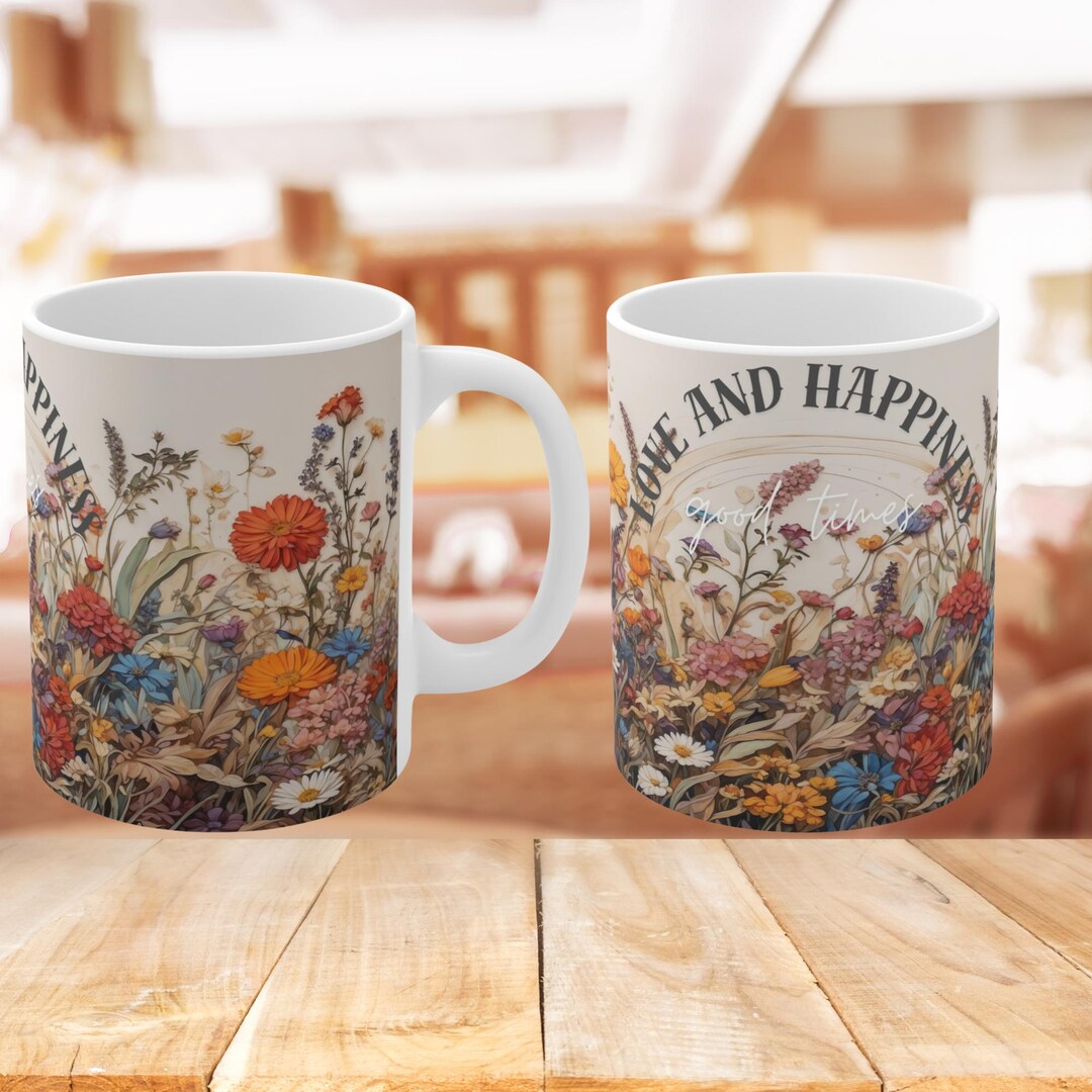 Charming Vintage Wildflowers | Bohemian Wildflower Mug Cottagecore ...