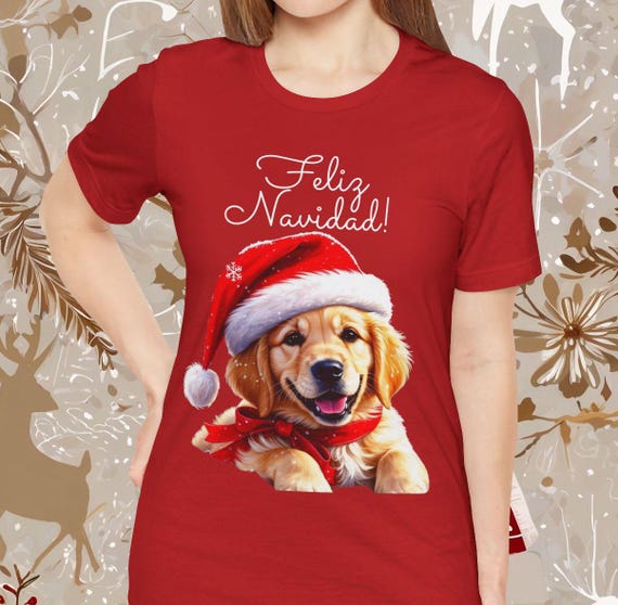Golden Retriever Puppy With Santa Hat Shirt, Christmas Dog Lover
