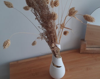 vase 3d , impression 3d , vase blanc , vase décoratif , vase design , vase fleurs séchées , vase fleurs seches , vase minimaliste, Vase haut