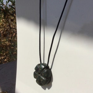 Peyote pendant necklace Guatemalan jade Cactus plant sacred Aztec Jewelry Mexican jewel image 2