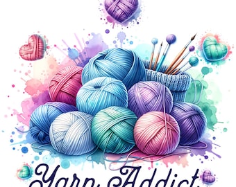 Knitting & Crochet Pastel PNG Digital Design | Instant Download | POD  and Sublimation Friendly