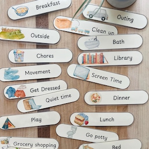 Daily Routine Cards Toddler Routine Chart Daily Rhythm Visual Schedule for Kids Preschool Montessori Digital Download Homeschool