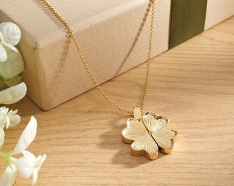 Aangepaste naam Lucky Clover ketting gepersonaliseerde gegraveerde ketting cadeau voor haar