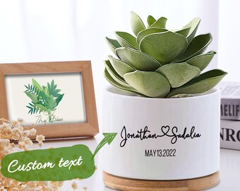 Custom Name Flower Planter Pot Personalized Ceramic Succulent Pot for Plant