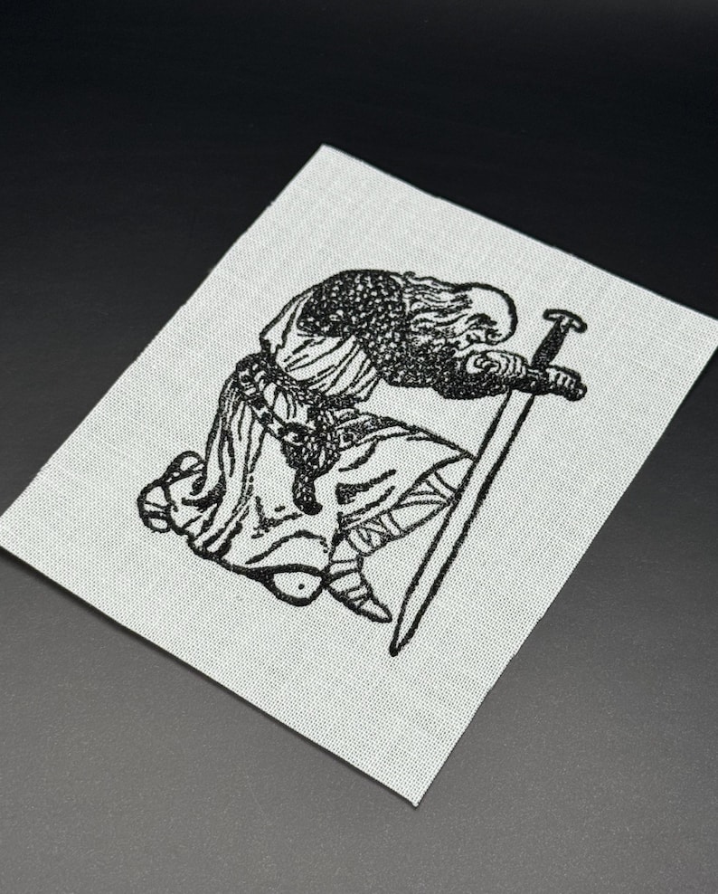 Linocut Knight Patch | Hand-printed Medieval Design - Etsy