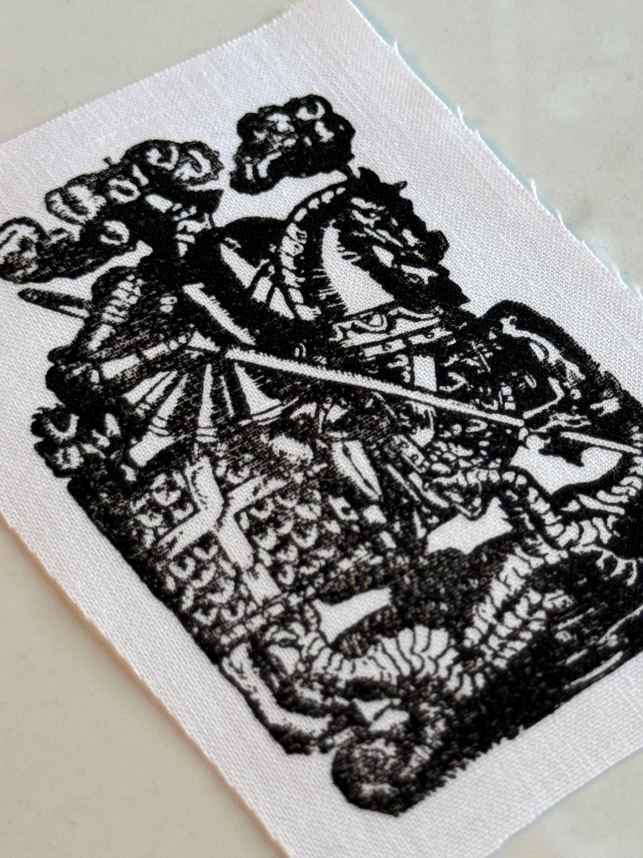 Saint George Patch | Dragon Patch | Linocut Patch | Linocut | Knight ...
