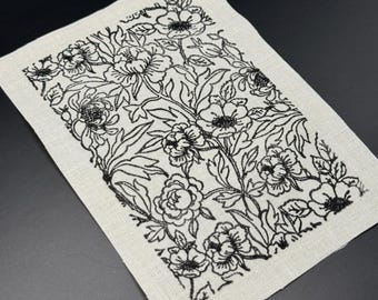 Flower Patch | Patch | Linocut Patch | Linocut | Nature Patch