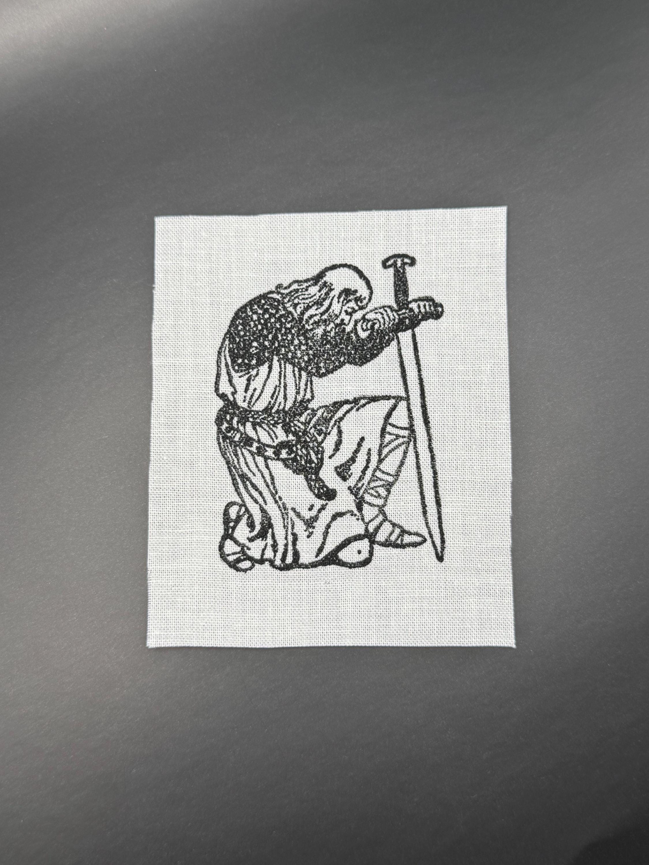 Linocut Knight Patch | Hand-printed Medieval Design - Etsy