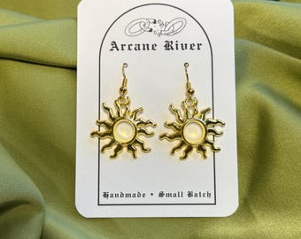 Sun Earrings | Medieval Earrings | Gold Earrings