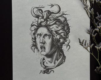 Medusa Print | Greek Mythology Print | Dark History Print