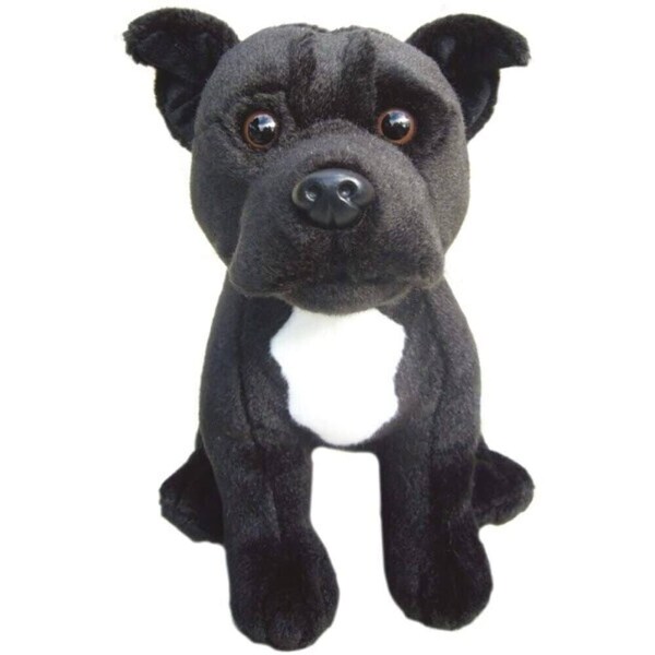 Staffordshire Bull Terrier (Black) 12” Handmade Plush Toy