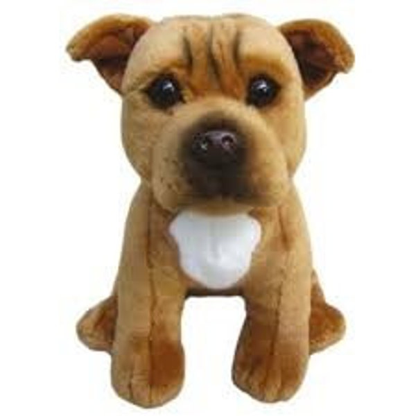 Staffordshire Bull Terrier (Red) 12” Handmade Cuddly Toy