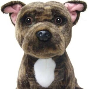 Staffordshire Bull Terrier (Brindle) 12” Handmade Cuddly Toy