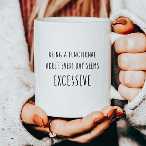 being a functional adult Minimalist Mug | Coffee Lover Gift | 11oz / 15oz Ceramic Mug