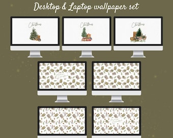 Christmas Desktop Wallpaper Set | Holiday (Digital Download)