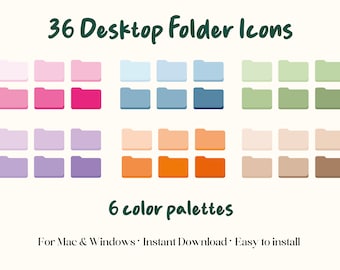 Pastel Desktop Folder Icons | Mac & Windows (Digital Download)