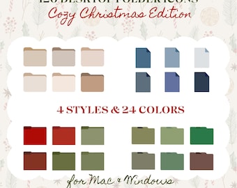 Christmas Folder Icons: Desktop Organizer, Mac & Windows (Digital Download)