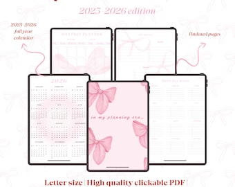 Coquette Digital Planner | Girly Pink, Undated (PDF