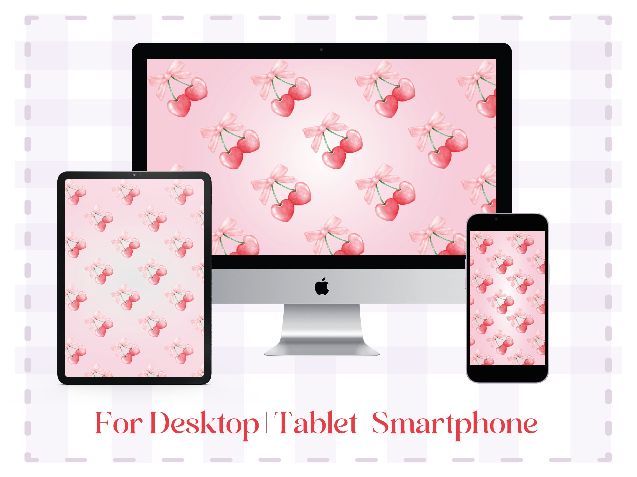 Coquette Cherry Wallpaper Bundle for Desktop, Tablet, Phone (digital ...