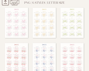 2025 Coquette Calendar Set: Ribbons & Berries (Digital Download)