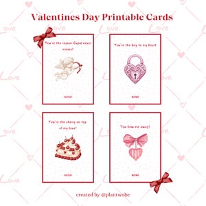 Valentine&#39;s Day Cards | Mini Valentine Day Cards | Love Cards Printable | Digital Valentine&#39;s Card | Instant Download | Class Valentines